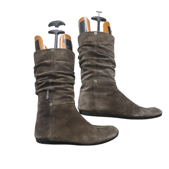 PRADA SPORT
Suede Pleated Accents Slouch Boots size 39 - Picture 8 of 16